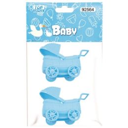 144 Pieces Baby Stroller Baby Blue - Baby Shower