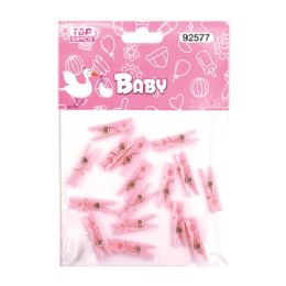 144 Pieces Cloth Clip Baby Pink - Baby Shower