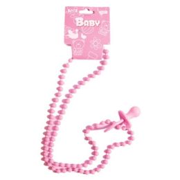 144 Pieces Baby Pink Nipple Necklace - Baby Shower