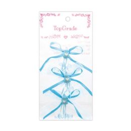 144 Pieces Three Piece Decorative Bow Baby Blue - Baby Shower