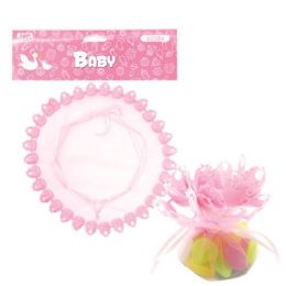 144 Pieces Organza Pouch Baby Pink - Baby Shower
