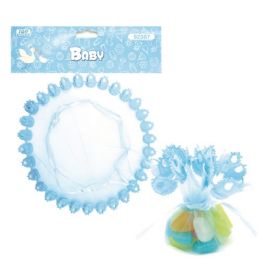 144 Pieces Organza Pouch Baby Blue - Baby Shower