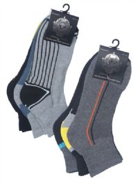 60 Wholesale Mens' Quarter Cushion Sport Socks