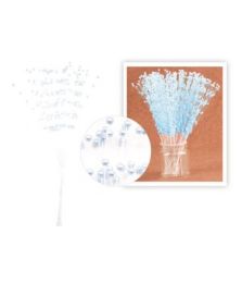 144 Pieces Spray Bead Baby Blue With Stem - Party Center Pieces