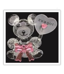 72 Bulk Its A Girl Crystal Bear