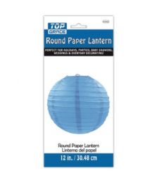 96 Wholesale Paper Lantern Twelve Inch Blue
