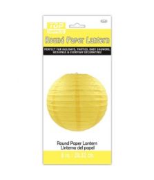 96 Wholesale Paper Lantern Nine Inch Yellow