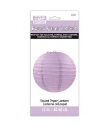 96 Wholesale Paper Lantern Twelve Inch Lavender