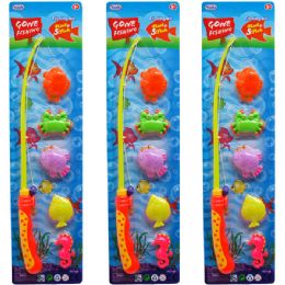 72 Wholesale 6pc Fishing Game Play Set W/16" Rod In Blister Card