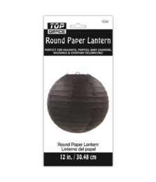 96 Wholesale Paper Lantern Twelve Inch Black