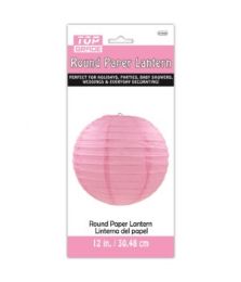 96 Wholesale Paper Lantern Twelve Inch Pink