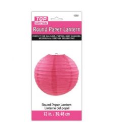 96 Wholesale Paper Lantern Twelve Inch Hot Pink