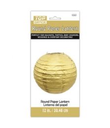 72 Wholesale Paper Lantern Twelve Inch Gold