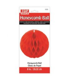 96 Wholesale Eight Inch Honeycomb Ball Red