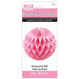 96 Wholesale Eight Inch Honeycomb Ball Baby Pink