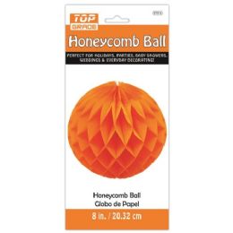 96 Pieces Eight Inch Honeycomb Ball Orange - Party Center Pieces