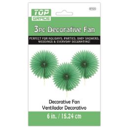 96 Wholesale Three Piece Decoration Fan Green