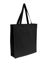 96 Units of Promotional Canvas Shopper Tote Black - Tote Bags & Slings