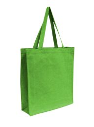 96 Units of Promotional Canvas Shopper Tote Lime Green - Tote Bags & Slings