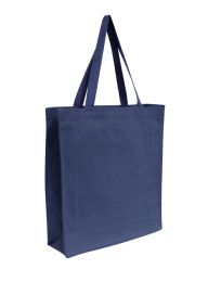 96 Units of Promotional Canvas Shopper Tote Navy - Tote Bags & Slings