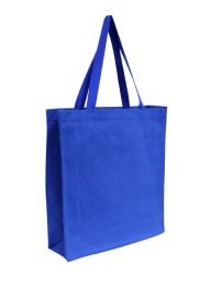 96 Units of Promotional Canvas Shopper Tote Royal - Tote Bags & Slings