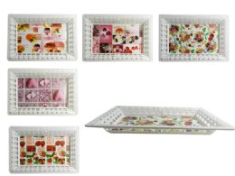 96 Pieces Rectangular Printed Tray - Serving Trays