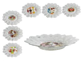 48 Wholesale Oval Printed Basket Tray