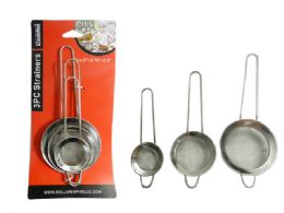 144 of 3 Piece Strainers With Handle