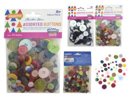 96 Pieces 125 Grams Assorted Buttons - Sewing Supplies