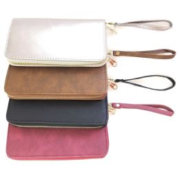 24 Wholesale Zipper Wallets Leather Style