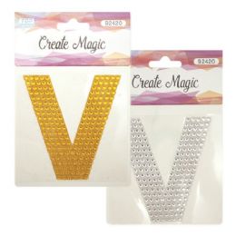 144 Wholesale Crystal Sticker V