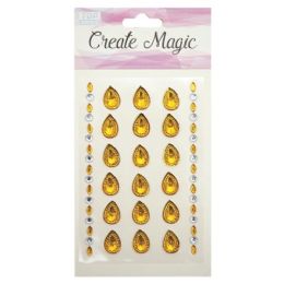 144 Wholesale Craft Magic Sticker Tear Drop Gold