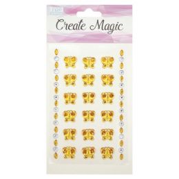 24 Pieces Craft Magic Sticker Butterfly Gold - Craft Beads