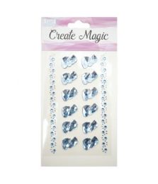 144 Wholesale Craft Magic Sticker Baby Feet Blue