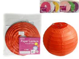 288 Pieces 8" Dia Paper Lantern With 8 Colors - Hanging Decorations & Cut Out