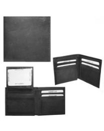 24 Wholesale Men's Leather Black Wallet