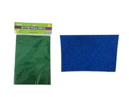 96 Wholesale 5 Piece Craft Glitter Foam Sheets
