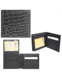 24 Pieces Men's Leather Black Biflold Wallet - Wallets & Handbags