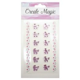 144 Wholesale Create Magic Sticker Baby Carriage Pink