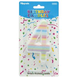 96 Pieces Birthday Candle Rainbow Number 4 - Birthday Candles