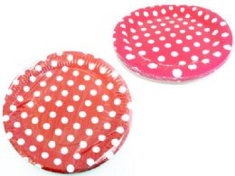 96 Pieces 10 Piece Polka Dot Plates - Disposable Plates & Bowls