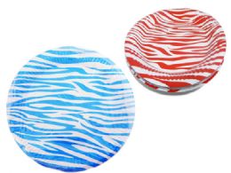 96 Pieces 10 Piece Zebra Printed Plates - Disposable Plates & Bowls