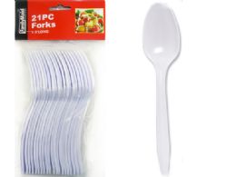 72 Pieces 21 Piece Clear Forks - Disposable Cutlery