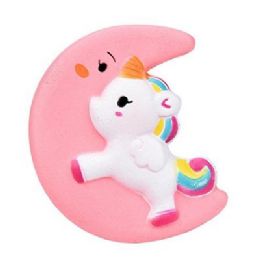 12 Wholesale Slow Rising Squishy Toy Pink Moon/unicorn