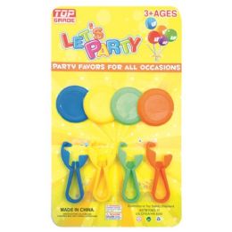 96 Pieces Party Favor Four Piece Smiley Flying Disk - Party Favors