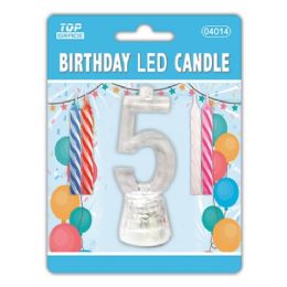 96 Wholesale Number Five Led Candle