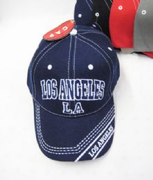 36 Pieces "los Angeles" Kids Cap Assorted Colors - Kids Baseball Caps