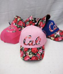 48 Pieces "california " Floral Ball Cap - Kids Baseball Caps