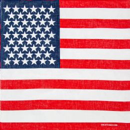36 Pieces American Flag Printed Cotton Bandana - Bandanas