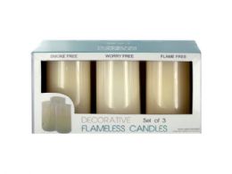 6 Pieces Decorative Flameless Vanilla Pillar Candles - Candles & Accessories